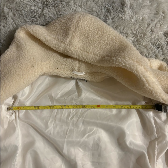 Pretty Little Thing Cream Borg Teddy Midi Coat - Picture 13 of 14